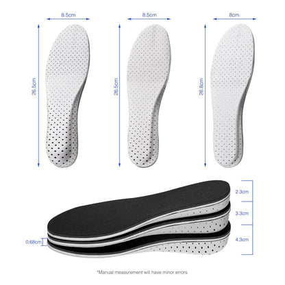 Men Women Invisible Height Increase Insoles Heel Lift Taller Shoe