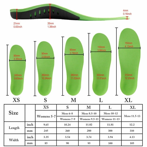 Orthotic Shoe Insoles Inserts Flat Feet High Arch Support For Plantar