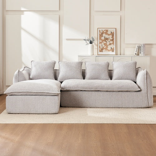 LuneluX_Home – Oversized 3-Seater L-Shape Sofa with Chaise