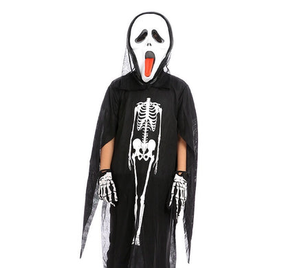 Halloween Skeleton Ghost Clothes & Gloves & Masks Sets